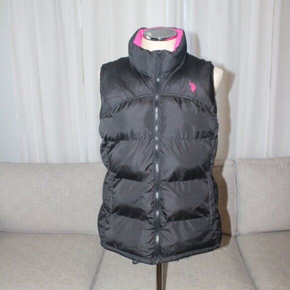 U.S. Polo Assn. Jackets & Blazers - Large Black and Pink US POLO ASSN. Puffer Vest Jacket